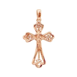 14K White Gold Round Diamond Cross Necklace 0.70ct 15 14K White Gold Round Diamond Cross Necklace 0.70ct -Outlet Bijou Lush Store 14k gold round diamond cross necklace 070ct p 26525 backro