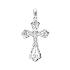 14K White Gold Round Diamond Cross Necklace 0.70ct 13 14K White Gold Round Diamond Cross Necklace 0.70ct -Outlet Bijou Lush Store 14k gold round diamond cross necklace 070ct p 26525 backwh