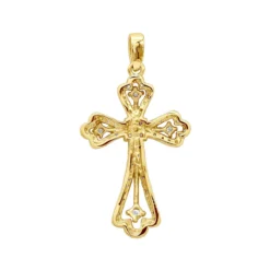 14K White Gold Round Diamond Cross Necklace 0.70ct 14 14K White Gold Round Diamond Cross Necklace 0.70ct -Outlet Bijou Lush Store 14k gold round diamond cross necklace 070ct p 26525 backye