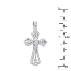 14K White Gold Round Diamond Cross Necklace 0.70ct 17 14K White Gold Round Diamond Cross Necklace 0.70ct -Outlet Bijou Lush Store 14k gold round diamond cross necklace 070ct p 26525 rulerwh