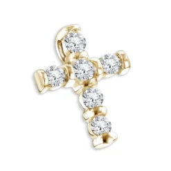 14K White Gold Round Diamond Cross Pendant 0.30ct 10.3mm 9 14K White Gold Round Diamond Cross Pendant 0.30ct 10.3mm -Outlet Bijou Lush Store 14k gold round diamond cross pendant 030ct p 26563 ye