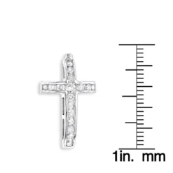 14K White Gold Round Diamond Cross Pendant By Luxurman 0.59ct -Outlet Bijou Lush Store 14k gold round diamond cross pendant 059ct p 26564 rulerwh