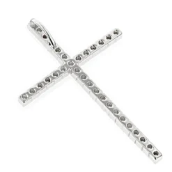 14K White Gold Round Diamond Cross Pendant 0.72ct -Outlet Bijou Lush Store 14k gold round diamond cross pendant 072ct p 6569 backwh