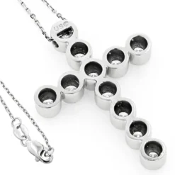 Large 14K Yellow Gold Round Diamond Cross Pendant For Men 2.75ct -Outlet Bijou Lush Store 14k gold round diamond cross pendant 275ct p 26515 backwh