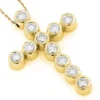 Large 14K Yellow Gold Round Diamond Cross Pendant For Men 2.75ct -Outlet Bijou Lush Store 14k gold round diamond cross pendant 275ct p 26515 ye