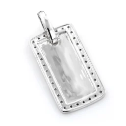 Customizable 14K White Gold Round Diamond Dog Tag Pendant 0.8 Ct -Outlet Bijou Lush Store 14k gold round diamond dog tag pendant 110ct p 6991 backwh