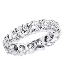 14K White Gold Round Diamond Eternity Band 5.85ct