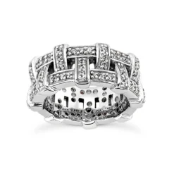 14K White Gold Round Diamond Eternity Ring 0.96ct