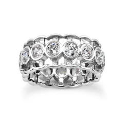 14K White Gold Round Diamond Eternity Ring 2.25ct