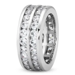 14K White Gold Round Diamond Eternity Ring 3.08ct -Outlet Bijou Lush Store 14k gold round diamond eternity ring 308ct p 24895 back white 20220426