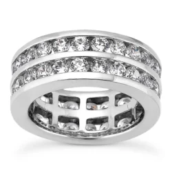 14K White Gold Round Diamond Eternity Ring 3.08ct