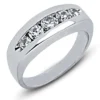 14K White Gold Round Diamond Men's Wedding Ring 1.35ct