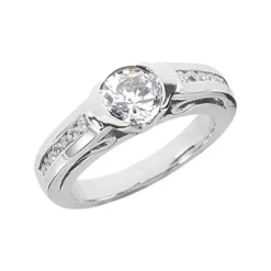 14K White Gold Round Diamond Ring 1.22ct