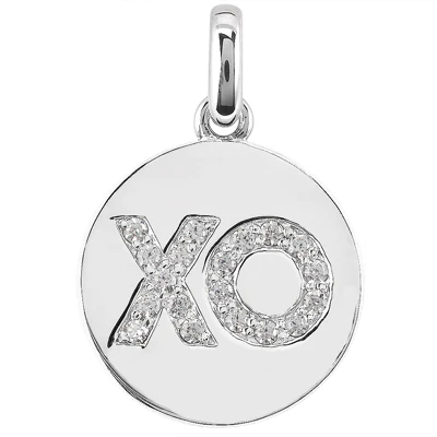 14K White Gold Round Diamonds Initial Pendant 0.19ct 3 14K White Gold Round Diamonds Initial Pendant 0.19ct