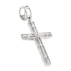 14K White Gold Round Pave Diamond Cross Pendant 0.5ct -Outlet Bijou Lush Store 14k gold round pave diamond cross pendant 079ct p 5826 backwh