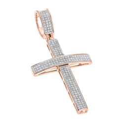 14K White Gold Round Pave Diamond Cross Pendant 0.5ct -Outlet Bijou Lush Store 14k gold round pave diamond cross pendant 079ct p 5826 ro