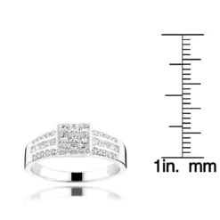 14K White Gold Round Princess Cut Diamond Ring 1.25ct Wedding Band -Outlet Bijou Lush Store 14k gold round princess cut diamond ring 130ct p 6675 rulerwh