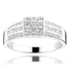 14K White Gold Round Princess Cut Diamond Ring 1.25ct Wedding Band -Outlet Bijou Lush Store 14k gold round princess cut diamond ring 130ct p 6675 wh