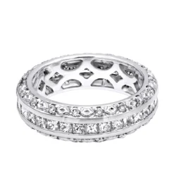14K White Gold Round Princess Diamond Eternity Band 1.95ct -Outlet Bijou Lush Store 14k gold round princess diamond eternity band 195ct p 6290 backwh
