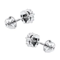 14K White Gold Round Prong Diamond Cluster Earrings 0.63ct -Outlet Bijou Lush Store 14k gold round prong diamond cluster earrings 063ct p 5811 backwh