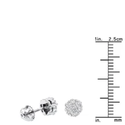 14K White Gold Round Prong Diamond Cluster Earrings 0.63ct -Outlet Bijou Lush Store 14k gold round prong diamond cluster earrings 063ct p 5811 rulerwh 20201023