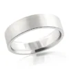 14K White Gold Satin Wedding Band For Men