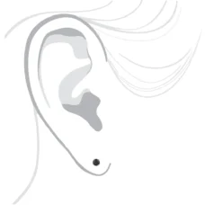 14K White Gold Solitaire Black Round Diamond Stud Earrings 0.33ct -Outlet Bijou Lush Store 14k gold solitaire black round diamond stud earrings 033ct bodwh