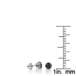 14K White Gold Solitaire Black Round Diamond Stud Earrings 0.33ct -Outlet Bijou Lush Store 14k gold solitaire black round diamond stud earrings 033ct rulerwh