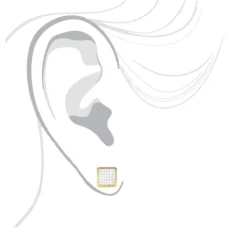 14K Yellow Gold Square Shaped Diamond Stud Earrings 0.41ct -Outlet Bijou Lush Store 14k gold square shaped diamond stud earrings 041ct p 5934 bodye