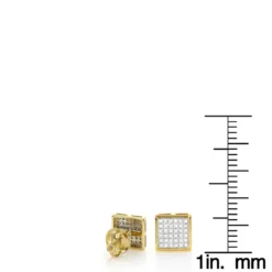 14K Yellow Gold Square Shaped Diamond Stud Earrings 0.41ct -Outlet Bijou Lush Store 14k gold square shaped diamond stud earrings 041ct p 5934 rulerye