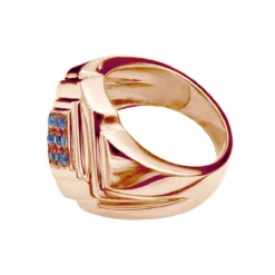 14K Rose Gold Tanzanite Men's Ring By Luxurman -Outlet Bijou Lush Store 14k gold tanzanite mens ring by luxurman backro