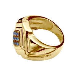 14K Rose Gold Tanzanite Men's Ring By Luxurman -Outlet Bijou Lush Store 14k gold tanzanite mens ring by luxurman backye 20211114