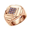 14K Rose Gold Tanzanite Men's Ring By Luxurman