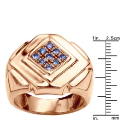 14K Rose Gold Tanzanite Men's Ring By Luxurman -Outlet Bijou Lush Store 14k gold tanzanite mens ring by luxurman rulerro