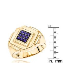 14K Rose Gold Tanzanite Men's Ring By Luxurman -Outlet Bijou Lush Store 14k gold tanzanite mens ring by luxurman rulerye