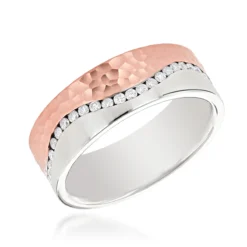 14K Yellow Gold Two Tone Men's Diamond Eternity Band Designer Ring By Luxurman -Outlet Bijou Lush Store 14k gold two tone mens diamond eternity band designer ring by luxurman ro