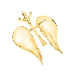 14K White/Yellow Gold Unique Angel Wings Diamond Cross Pendant With Crown 0.4ct -Outlet Bijou Lush Store 14k gold unique angel wings diamond cross pendant with crown 05ct backye 2