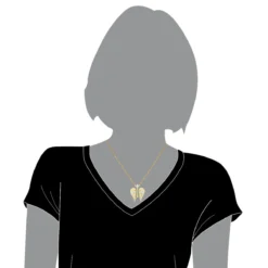 14K White/Yellow Gold Unique Angel Wings Diamond Cross Pendant With Crown 0.4ct -Outlet Bijou Lush Store 14k gold unique angel wings diamond cross pendant with crown 05ct bodwy 1