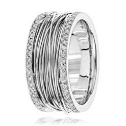 14K White Gold Unique Diamond Wedding Ring White Rose Yellow Gold 1 Carat Band -Outlet Bijou Lush Store 14k gold unique diamond wedding ring white rose yellow gold 1 carat band backwh