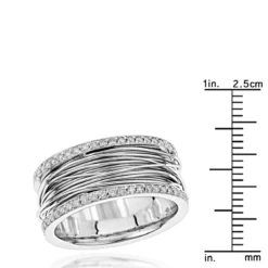 14K White Gold Unique Diamond Wedding Ring White Rose Yellow Gold 1 Carat Band -Outlet Bijou Lush Store 14k gold unique diamond wedding ring white rose yellow gold 1 carat band rulerwh