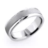 14K White Gold Urbane Men's Wedding Band -Outlet Bijou Lush Store 14k gold urbane mens wedding band 1