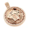 14K Rose Gold Versace Style Diamond Pendant Medusa Medallion 0.62ct -Outlet Bijou Lush Store 14k gold versace style diamond pendant medusa medallion 062ct 1