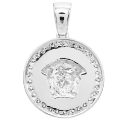 14K Yellow Gold Vintage Versace Style Diamond Pendant Medusa Medallion 2ct -Outlet Bijou Lush Store 14k gold vintage versace style diamond pendant medusa medallion 238ct backwh
