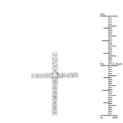 14K White Gold VS Diamond Cross Pendant For Men & Women 1.6Ct -Outlet Bijou Lush Store 14k gold vs diamond cross pendant for men women 16ct 000798 rulerwh