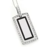 14K White Gold White Black Diamond Dog Tag Pendant 1.34ct -Outlet Bijou Lush Store 14k gold white black diamond dog tag pendant 134ct p 7203 wh