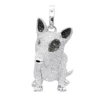 14K White Gold White Black Diamond Mini Bull Terrier Dog Pendant 3.85ct -Outlet Bijou Lush Store 14k gold white black diamond mini bull terrier dog pendant 385ct mainwh