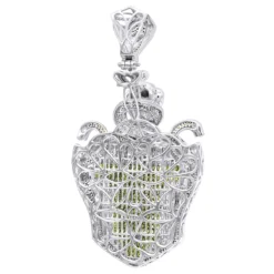 14K Gold White Blue Green Yellow Diamond Sword & Snakes Men's Pendant 18ct -Outlet Bijou Lush Store 14k gold white blue green yellow diamond sword snakes mens pendant 18ct backwh