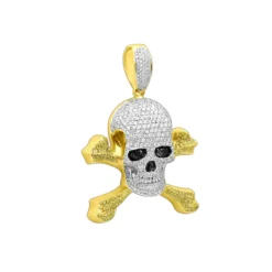14K White Gold White Yellow Diamond Skull Pendant 10.62ct -Outlet Bijou Lush Store 14k gold white yellow diamond skull pendant 1062ct p 219 ye 20211114