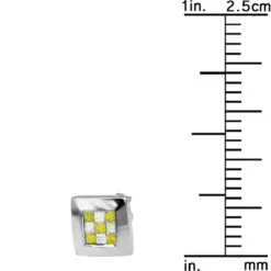 Unique 14K White Gold White Yellow Princess Cut Diamond Earrings Studs .5 -Outlet Bijou Lush Store 14k gold white yellow princess cut diamond earrings 47 p 6310 ruler white