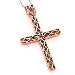 Men's 14K Rose Gold Invisible Set Princess Cut Diamond Cross Pendant 3.69ct 10 Men's 14K Rose Gold Invisible Set Princess Cut Diamond Cross Pendant 3.69ct -Outlet Bijou Lush Store 14k invisible set diamond cross princess cut 369ct p 38720 backro